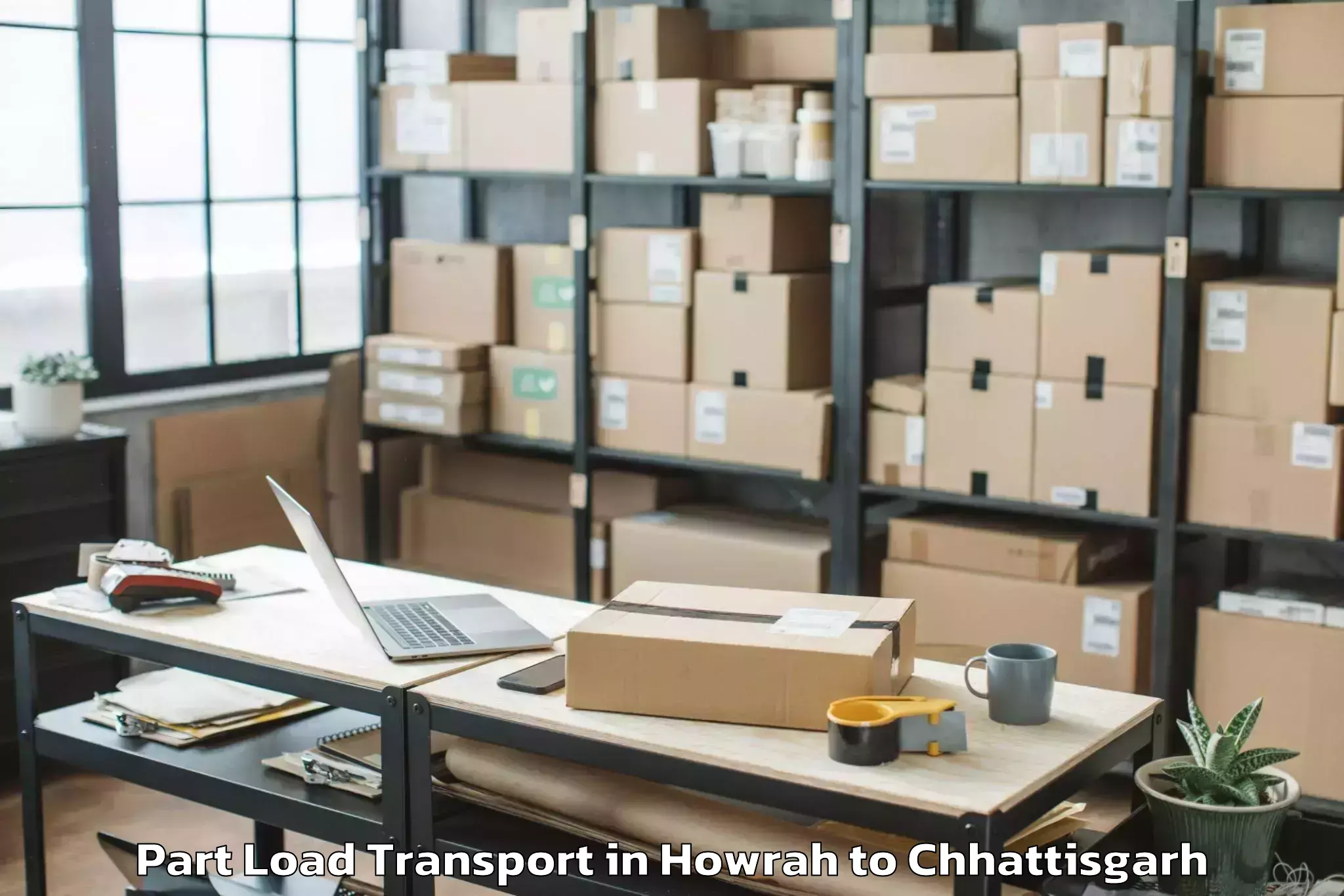 Reliable Howrah to Kharsia Part Load Transport